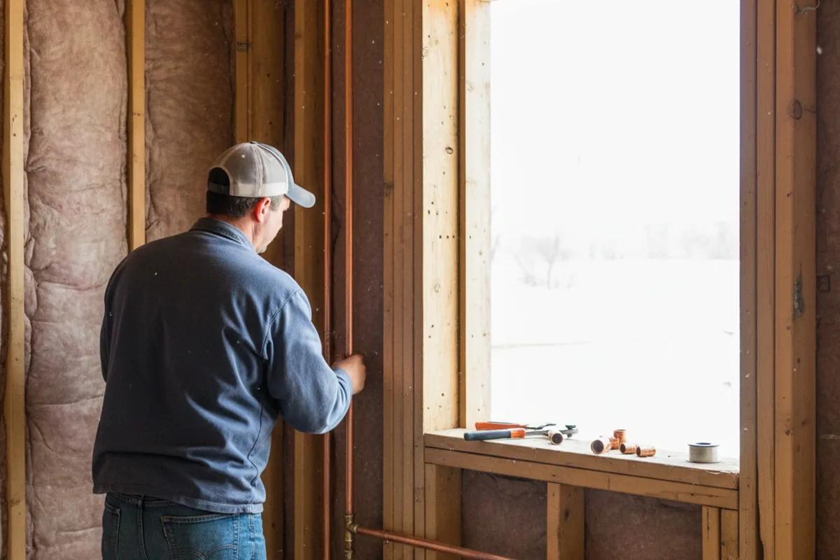 Licensed plumber running new copper supply lines in a Lake Cormorant home