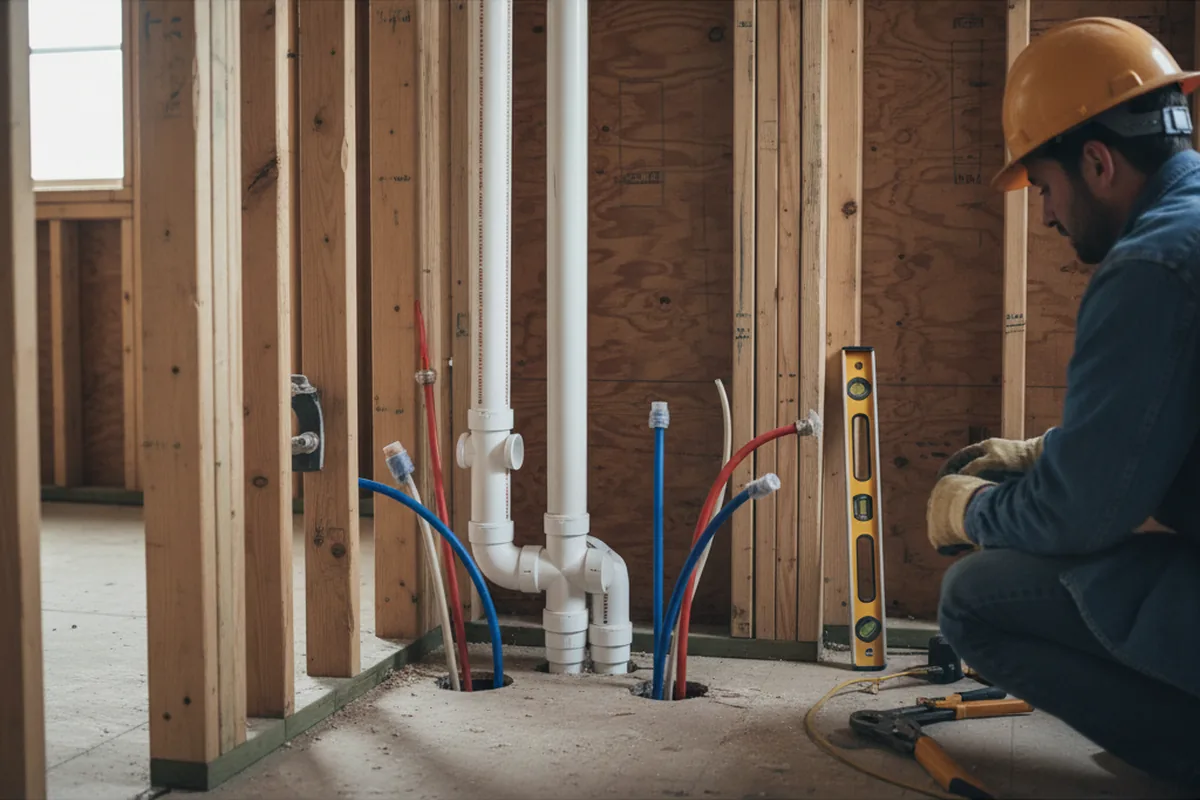 Drain and supply rough-in during Toilet Repair and Installation in Lake Cormorant