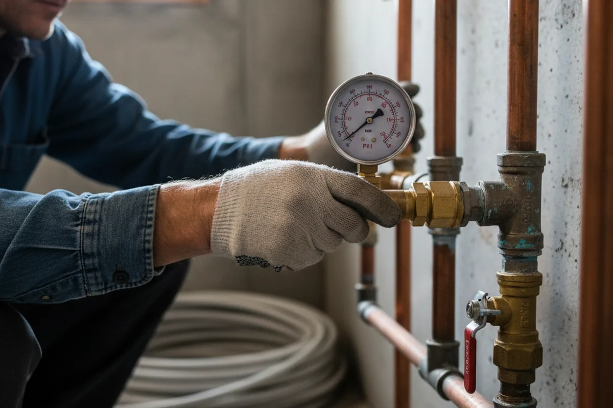 Pressure testing a repaired line during Water Line Repair in Lake Cormorant